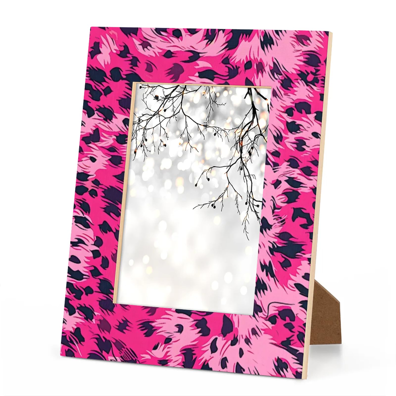 『 Pink Leopard family 』by Zuberi 60*60cm Amazon.com - Foerrkelg Pink Leopard Cheetah Print Picture Frame